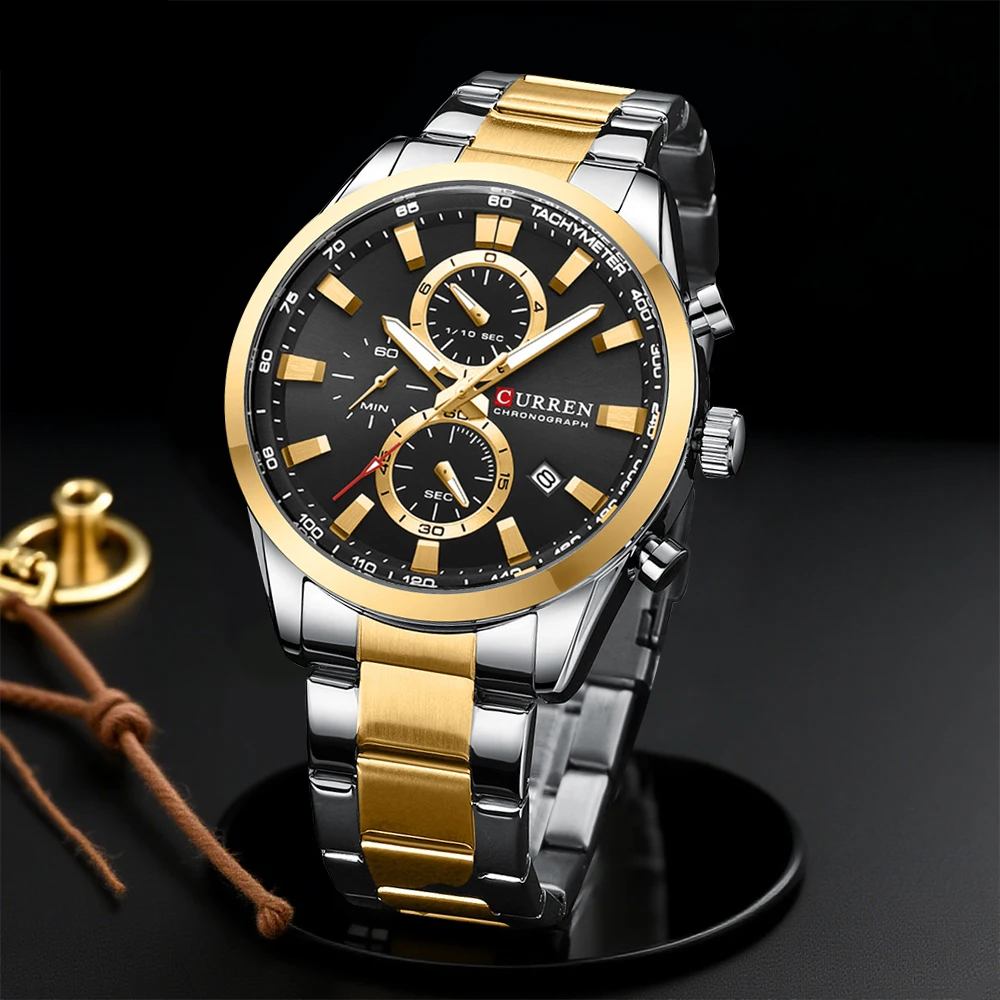 Jewelry For Watches - CURREN Casual Kuvars Chrono Spor Saatler